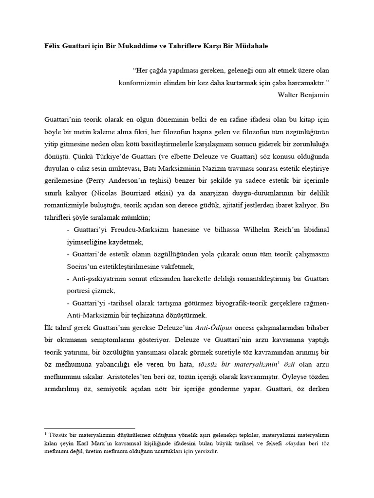 Felix Guattarinin Kaozmosuna Onsoz Pdf