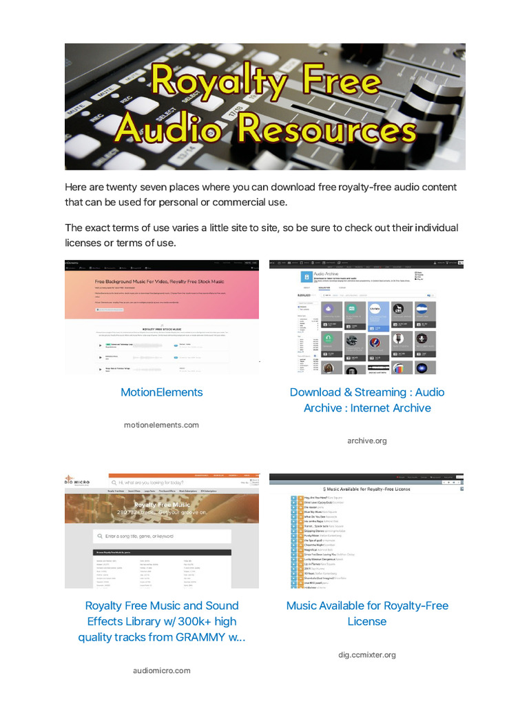 Free Royalty-Free Music Sources | PDF | Royalty Payment