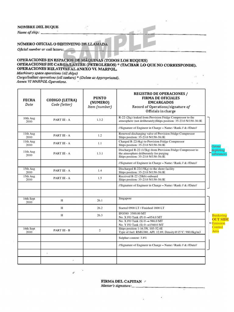 Ship Operations and Emission Records | PDF | Fuel Oil | Energy Technology