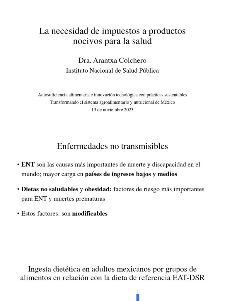 Confe 54 Ponencia 5 Arantxa Colchero | PDF | Exterioridad | Dieta
