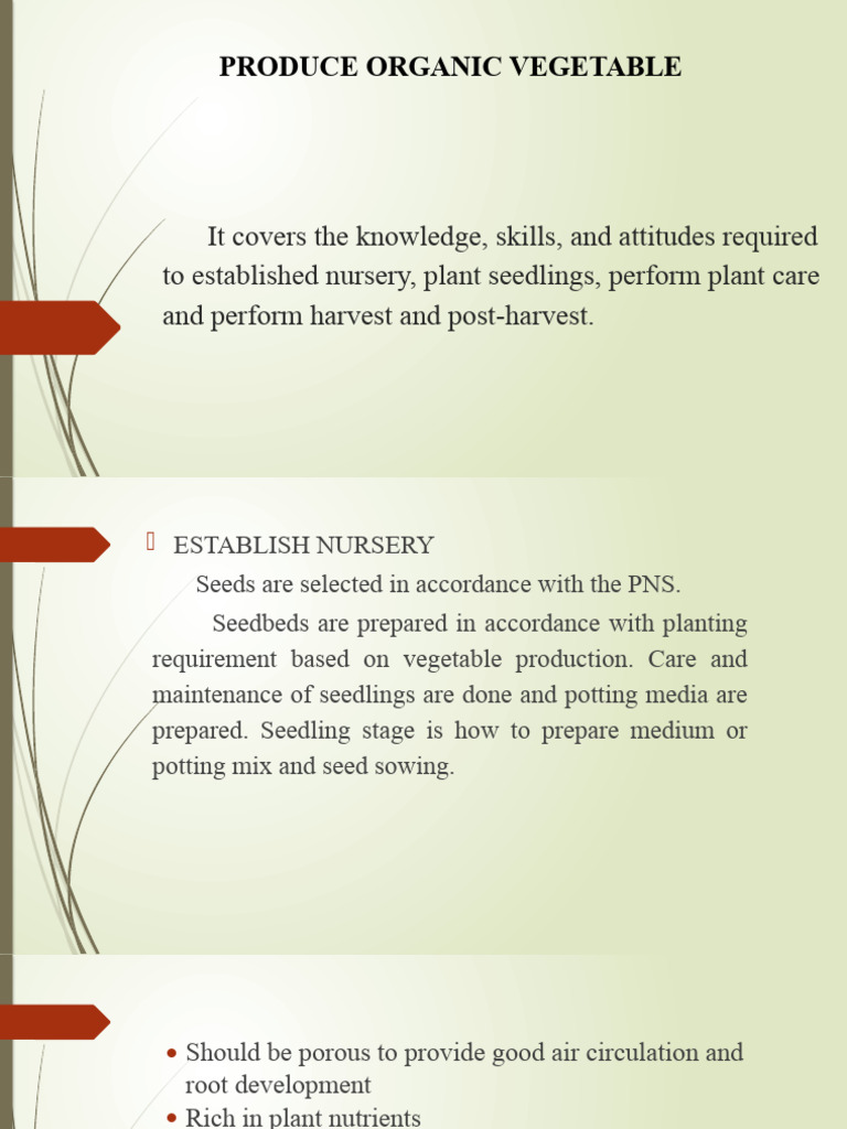 Organic Vegetable Production Guide | PDF | Pig | Compost