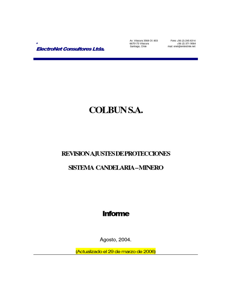 Ajustes de Protecciones en Candelaria | PDF | Impedancia eléctrica ...