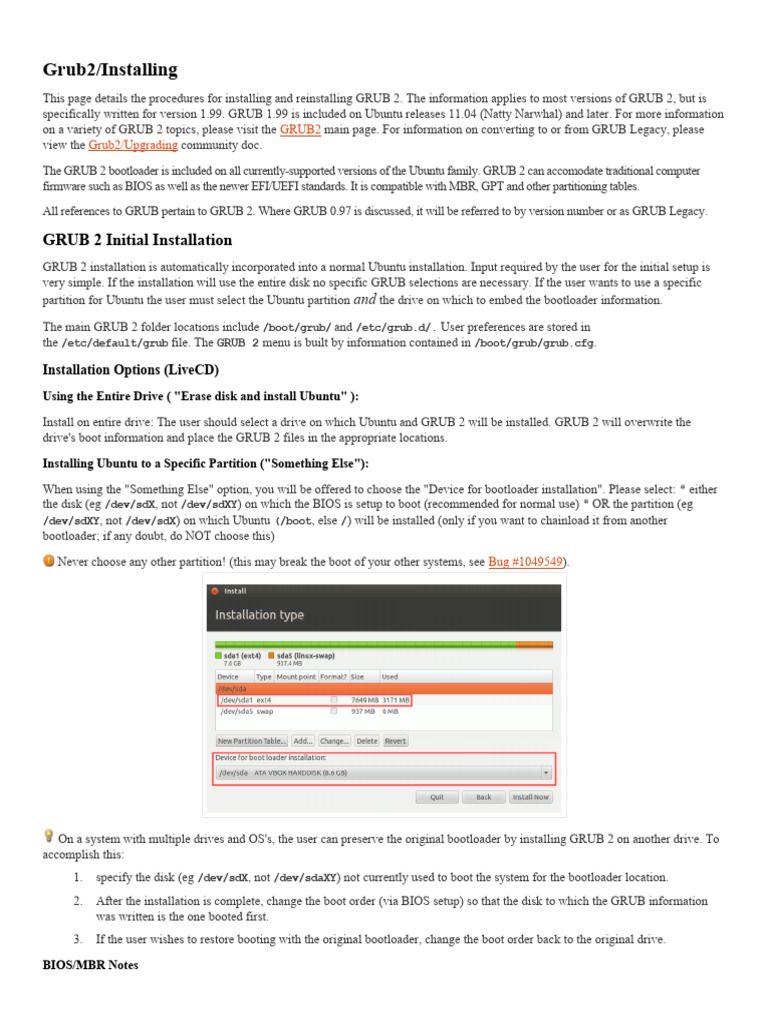 Grub2 install ubuntu pdf booting computer science