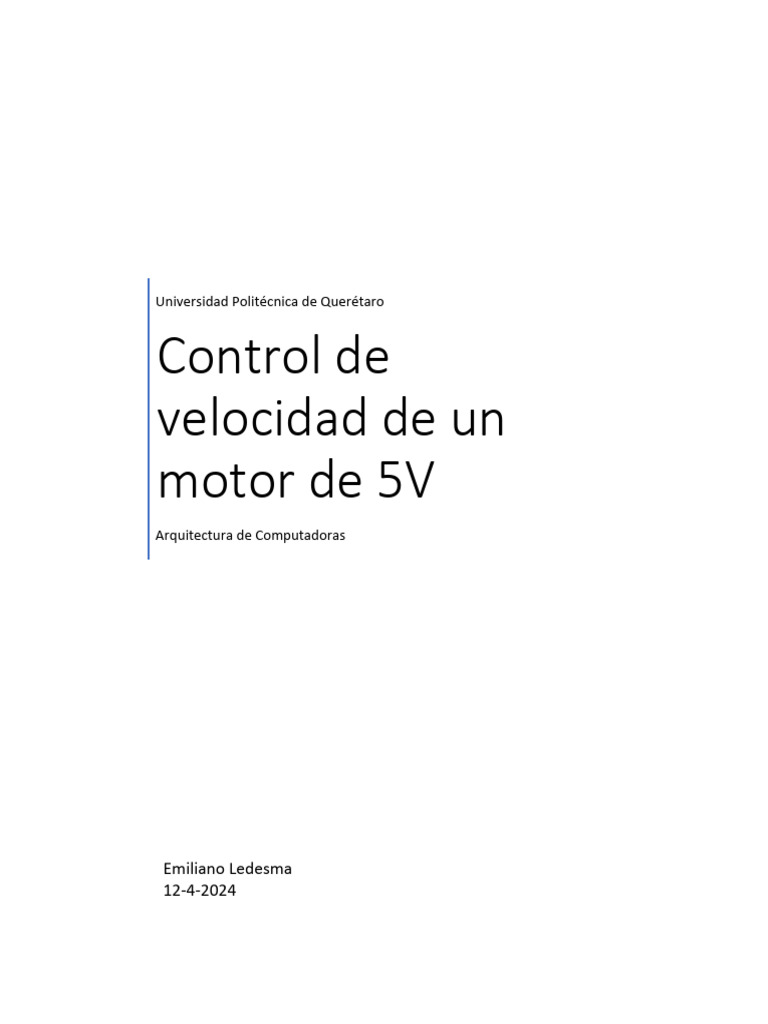 Control de Velocidad de Motor 5V | PDF | Motor eléctrico | Física