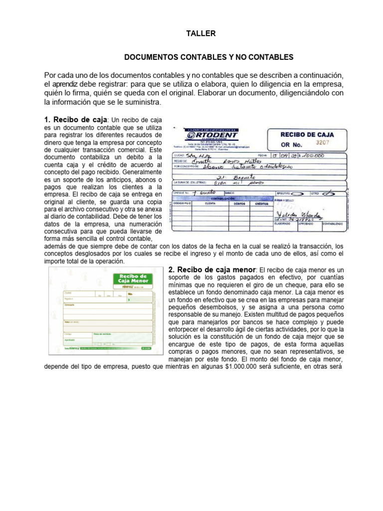 Taller Documentos Contables y No Contables | PDF | Contabilidad | Pagaré