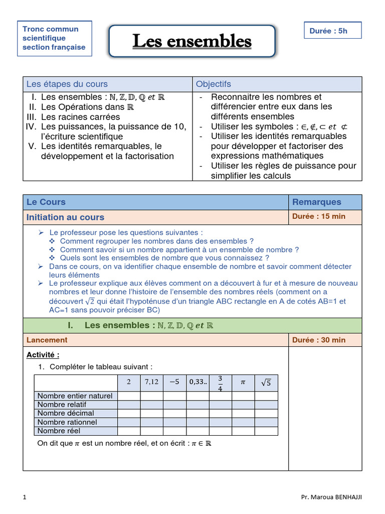 Ensembles et opérations dans ℝ | PDF | Nombre réel | Racine carrée