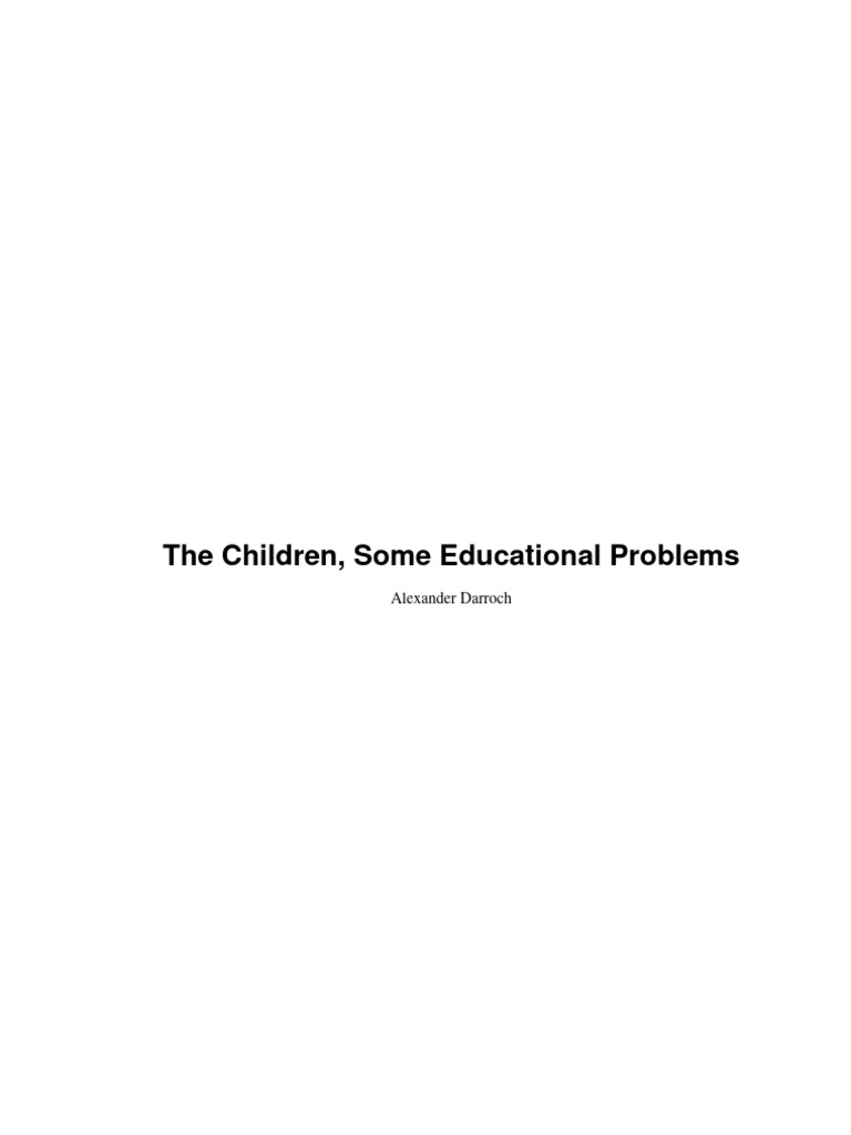 Children Educational Problems | PDF | Knowledge | Experience
