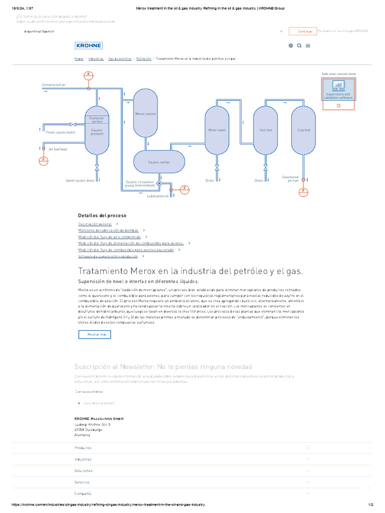 Tratamiento Merox en Refinerías de Gas y Petróleo | PDF | Petróleo | Azufre