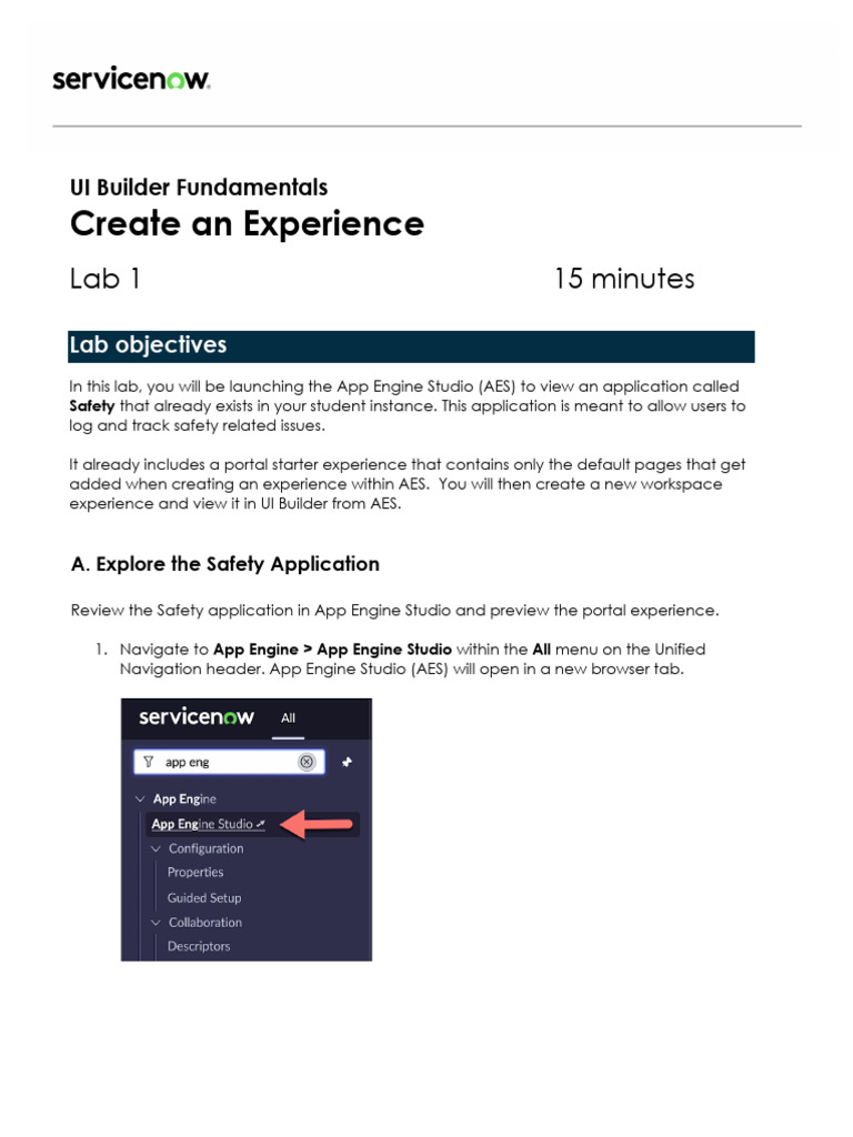 UI Builder Lab: Create Safety Experience | PDF | Computing | Software