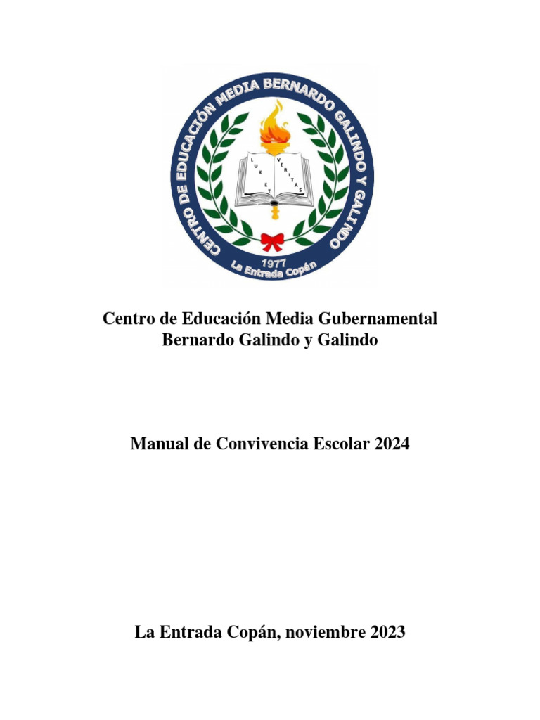 Manual de Convivencia Escolar 2024 | PDF | Escuelas | Maestros