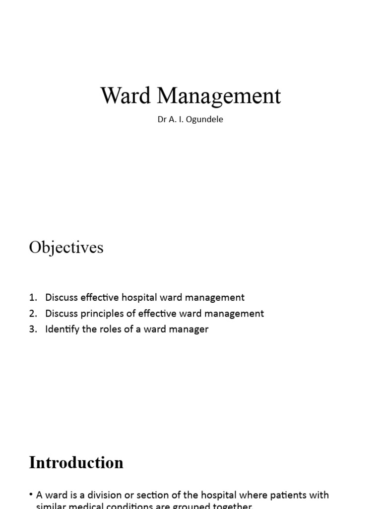 Ward Management | PDF | Hospital | Patient