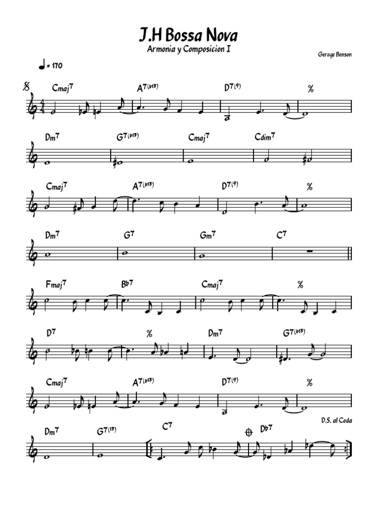 Bossa Nova Piano Sheet Music | PDF