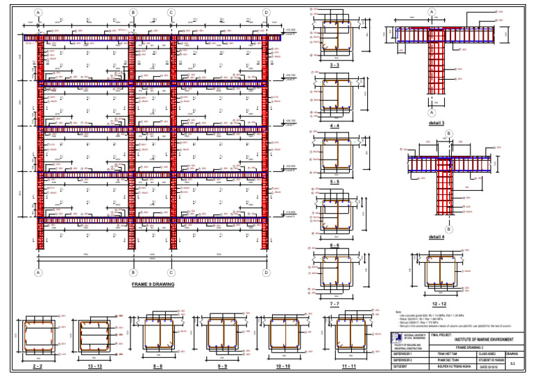 Frame Drawing for Final Project | PDF | Reinforced Concrete | Composite ...