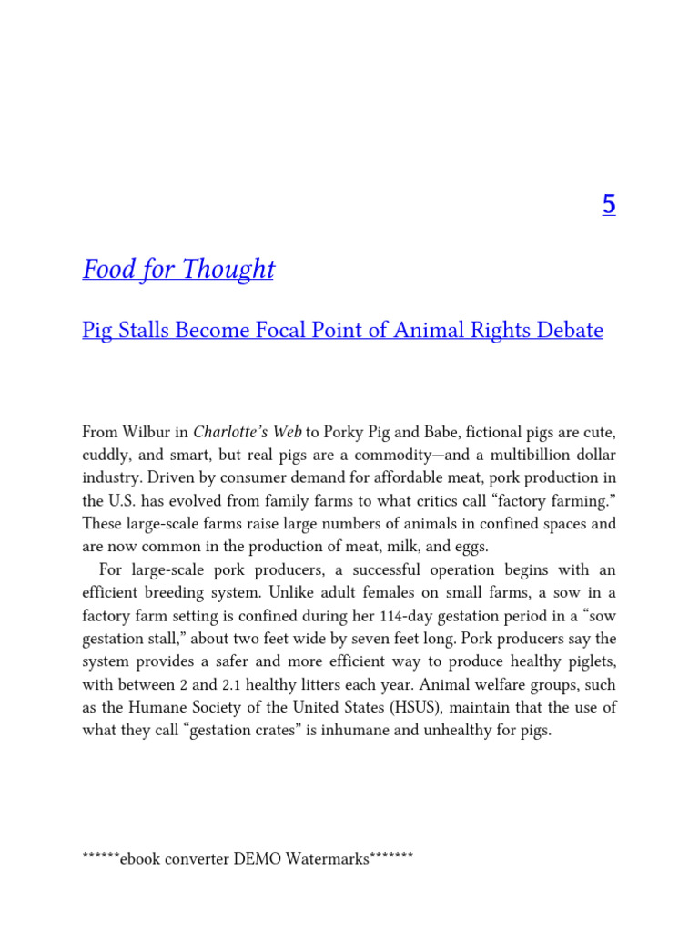 Pork Industry | PDF | Animal Welfare | Intensive Animal Farming