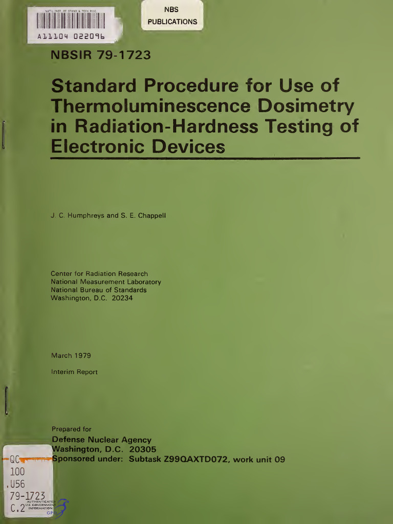 Thermoluminescence Dosimetry Guide | PDF | Absorbed Dose | Dosimetry