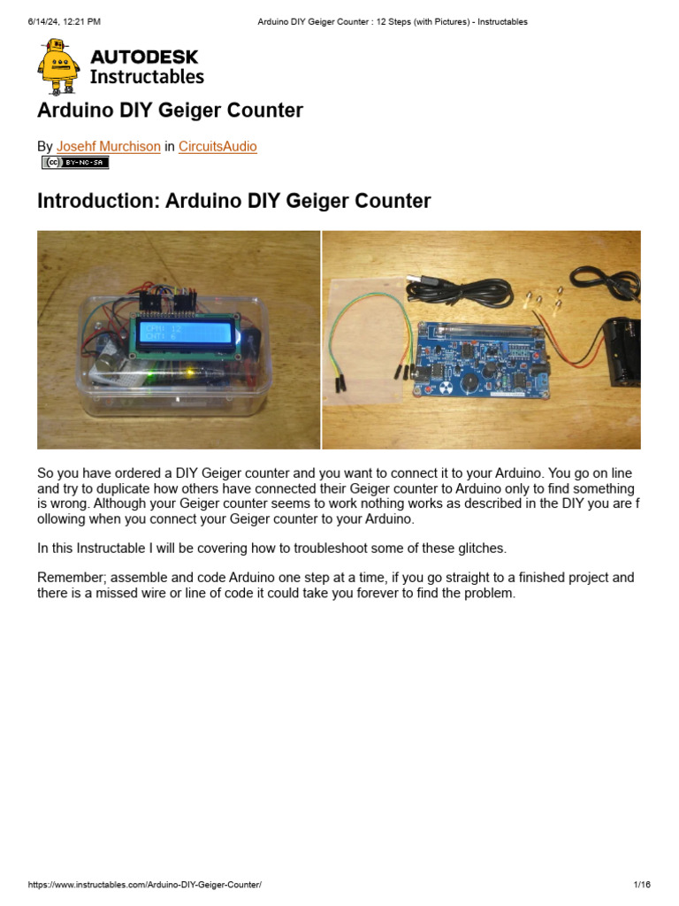 Arduino DIY Geiger Counter - 12 Steps (With Pictures) - Instructables ...