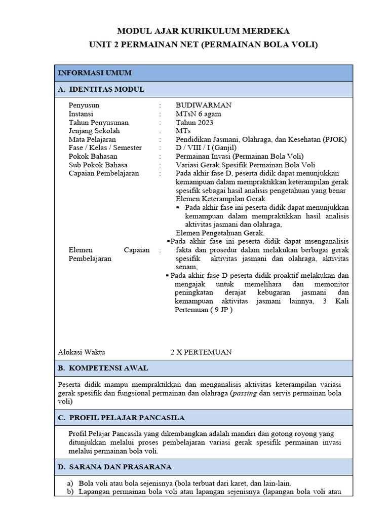 Modul Ajar Unit 2 | PDF