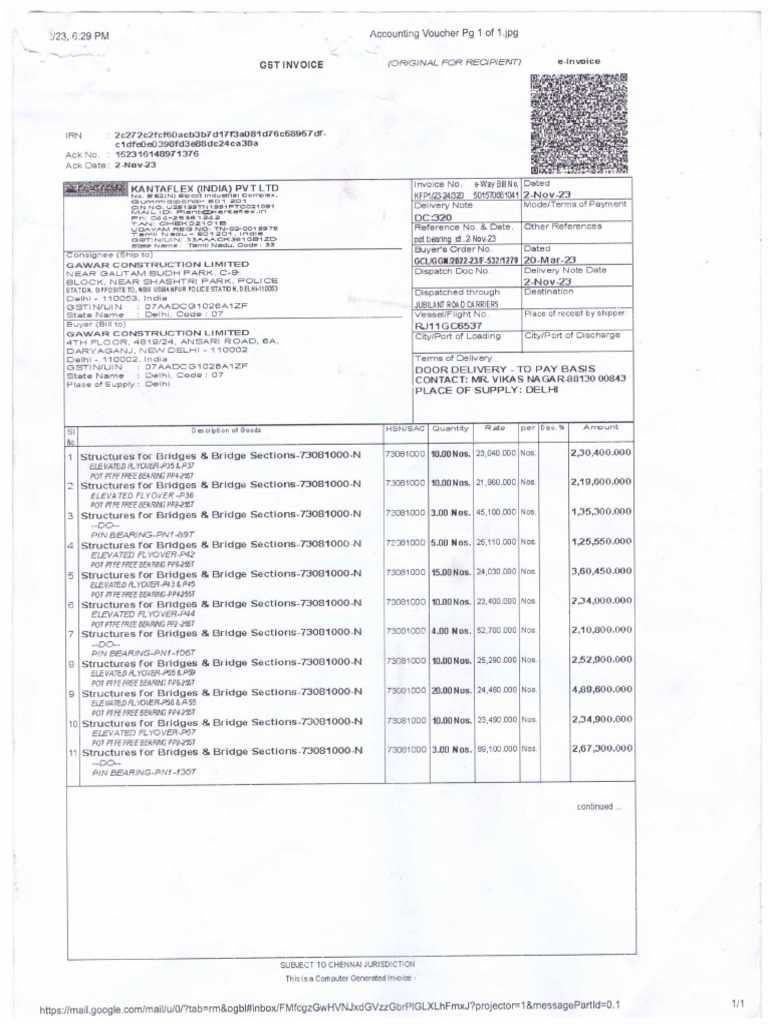 Kanta Flex India Pvt. Invoice No-320 | PDF