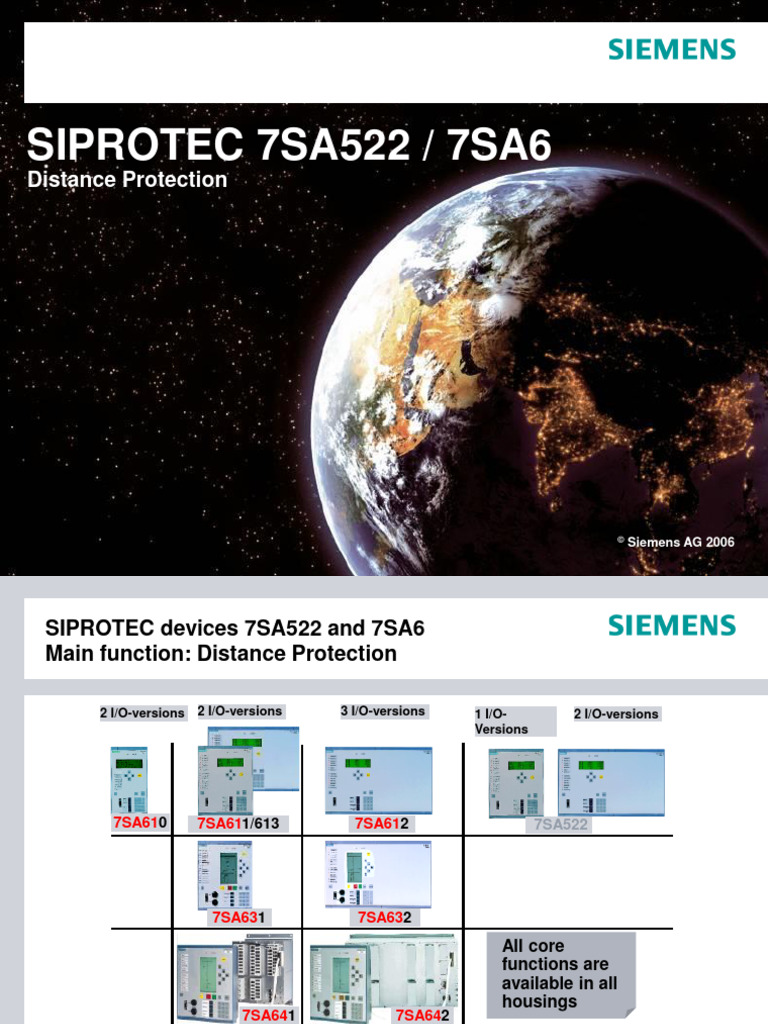 7SA612 Distance Protection Relay Guide | PDF | Electric Power ...