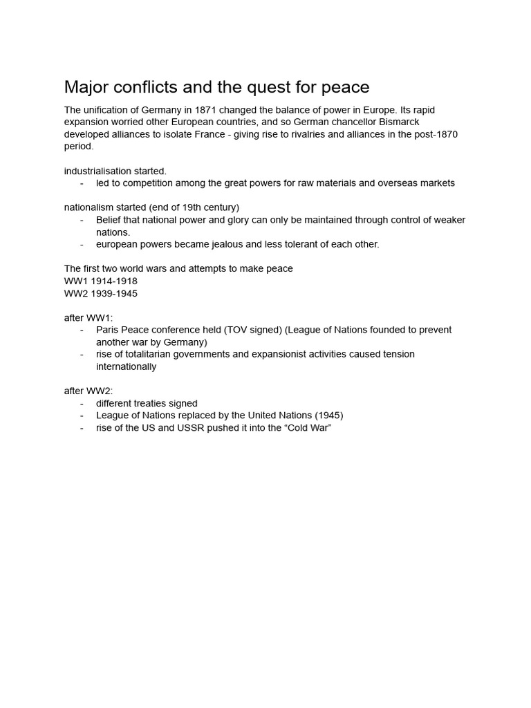 History HKDSE (First Year) Summary 1 | PDF | Allies Of World War I ...