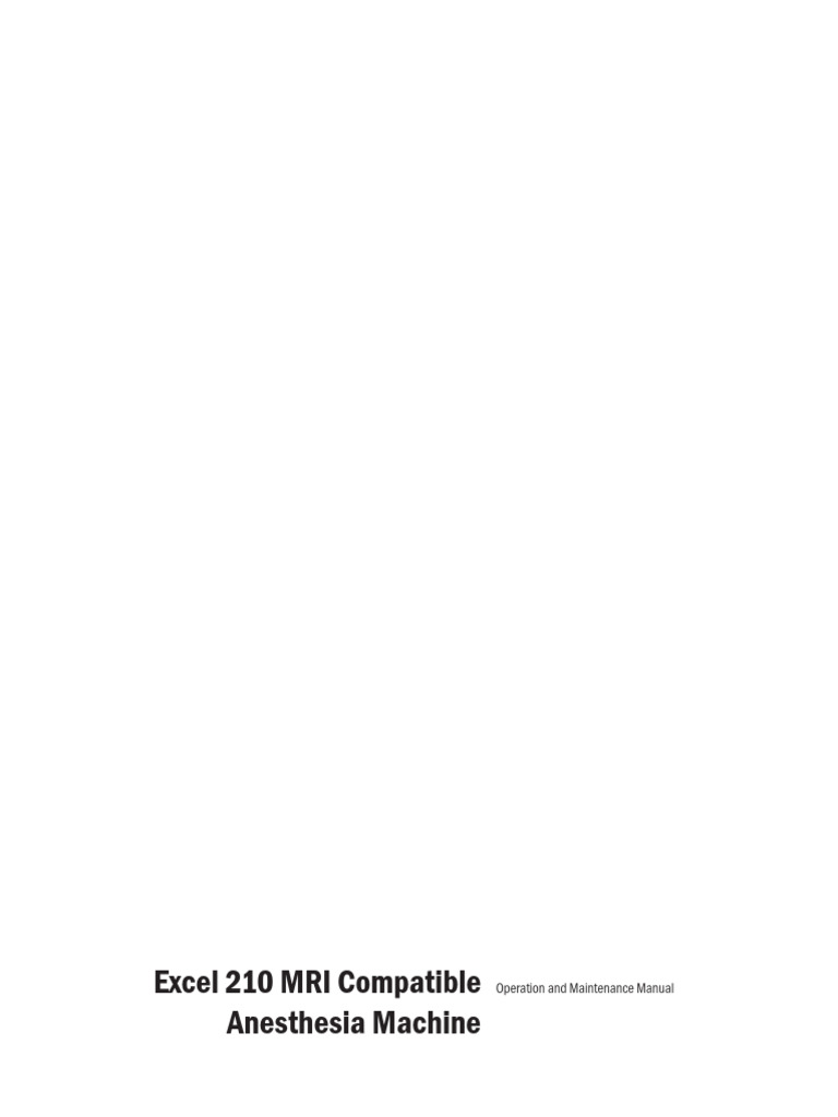 Excel MRI Anesthesia Machine Manual | PDF | Carburetor | Valve