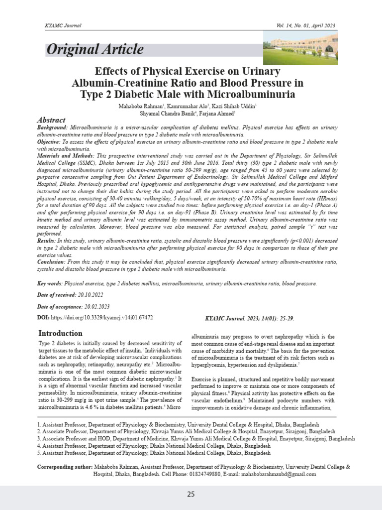Effects of Physical Exercise | PDF | Blood Pressure | Diabetes