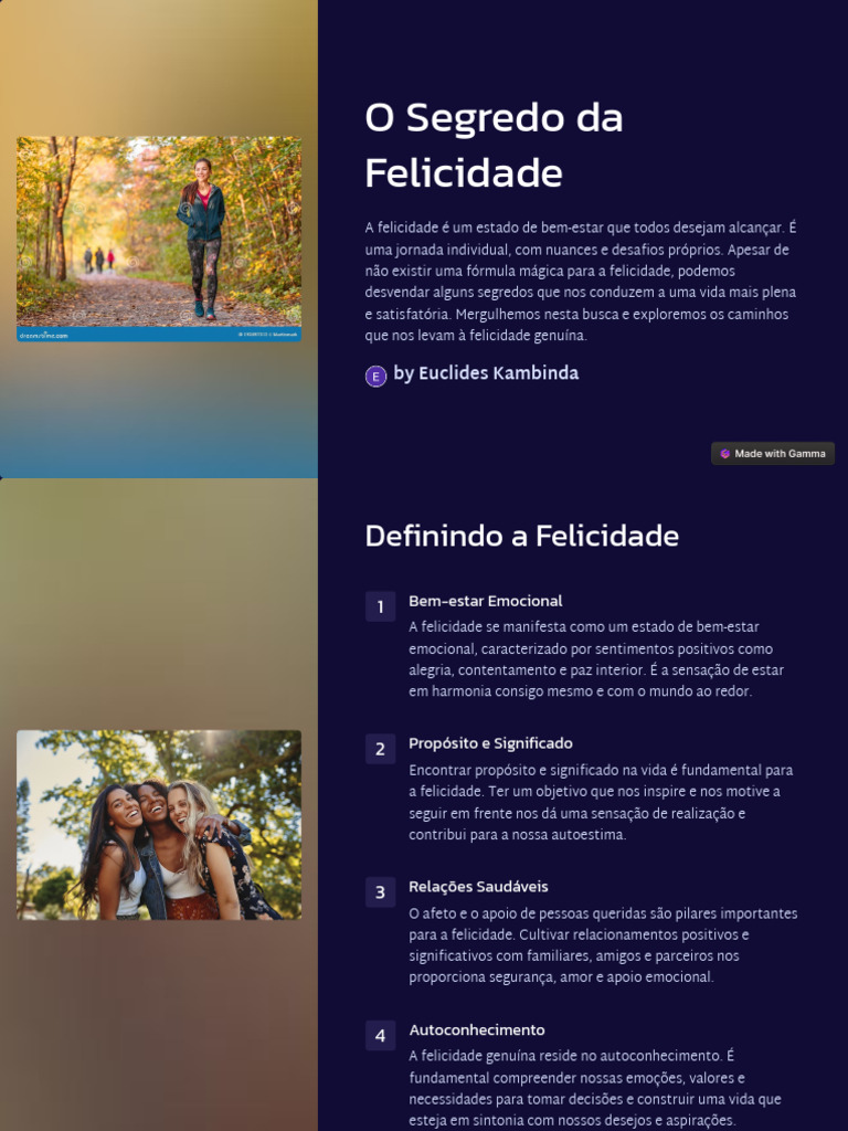 O Segredo Da Felicidade | PDF | Felicidade | Bem-estar