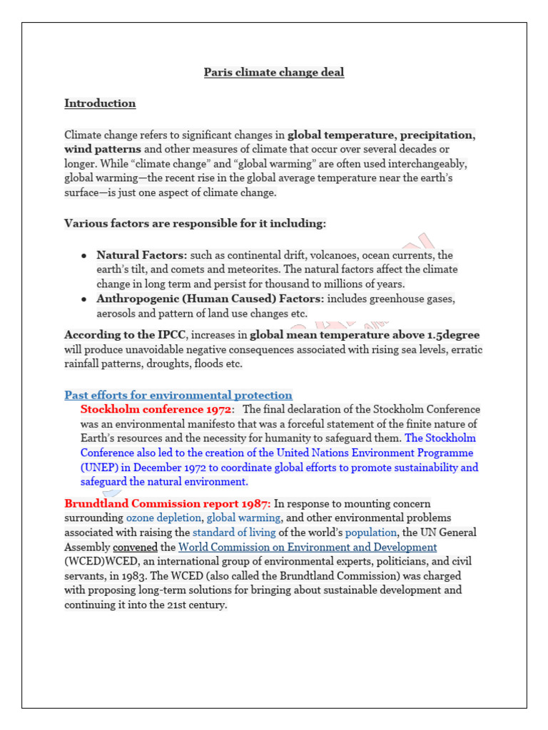 Ca Lecture 2 Climate Change Part 1 Pdf Kyoto Protocol Clean