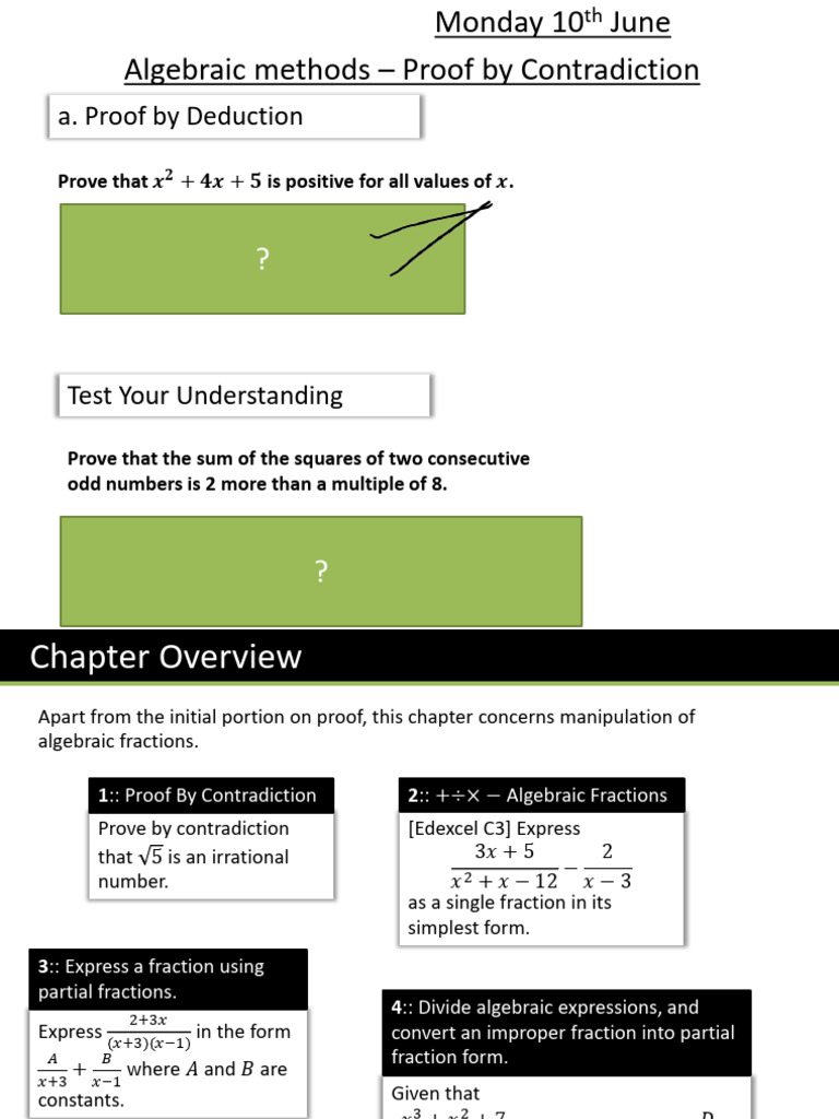 Proof by Contradiction in Algebra | PDF | Numbers | Mathematical Proof