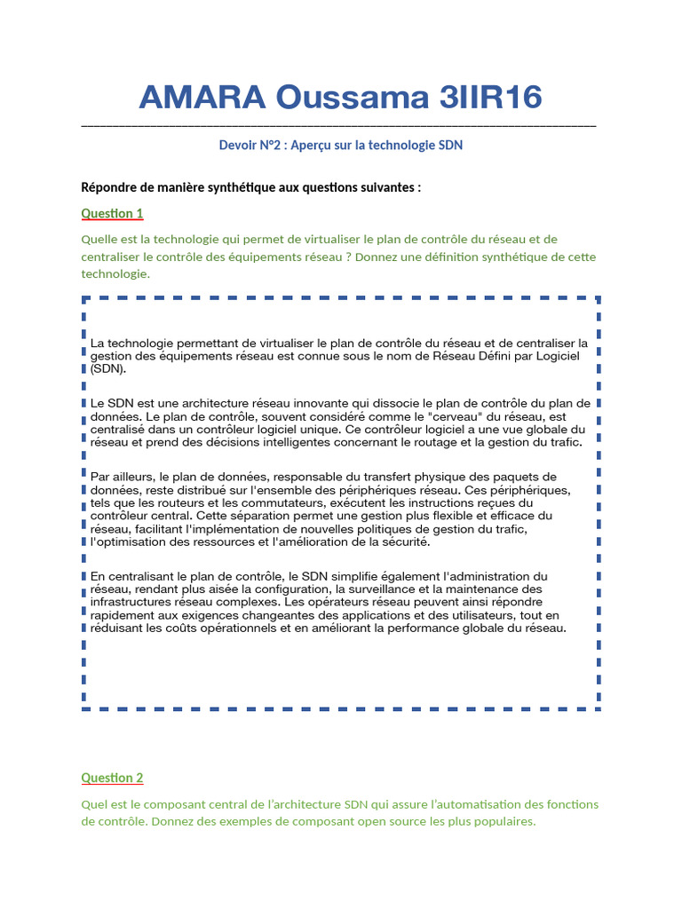 Introduction au Réseau Défini par Logiciel | PDF | Logiciel ...