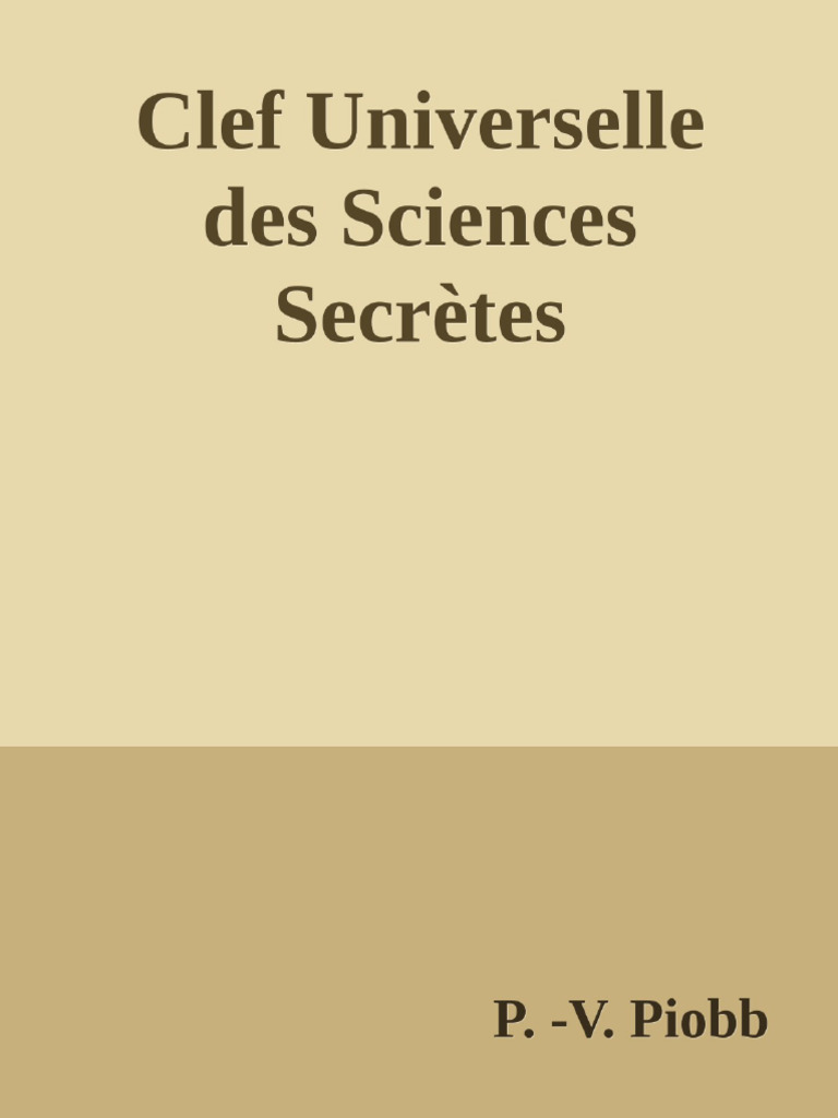 Clef Universelle des Sciences Secrètes | PDF | Science | Bible