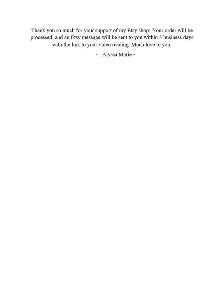 Etsy Order Confirmation and Video Link | PDF | Cooking, Food & Wine ...