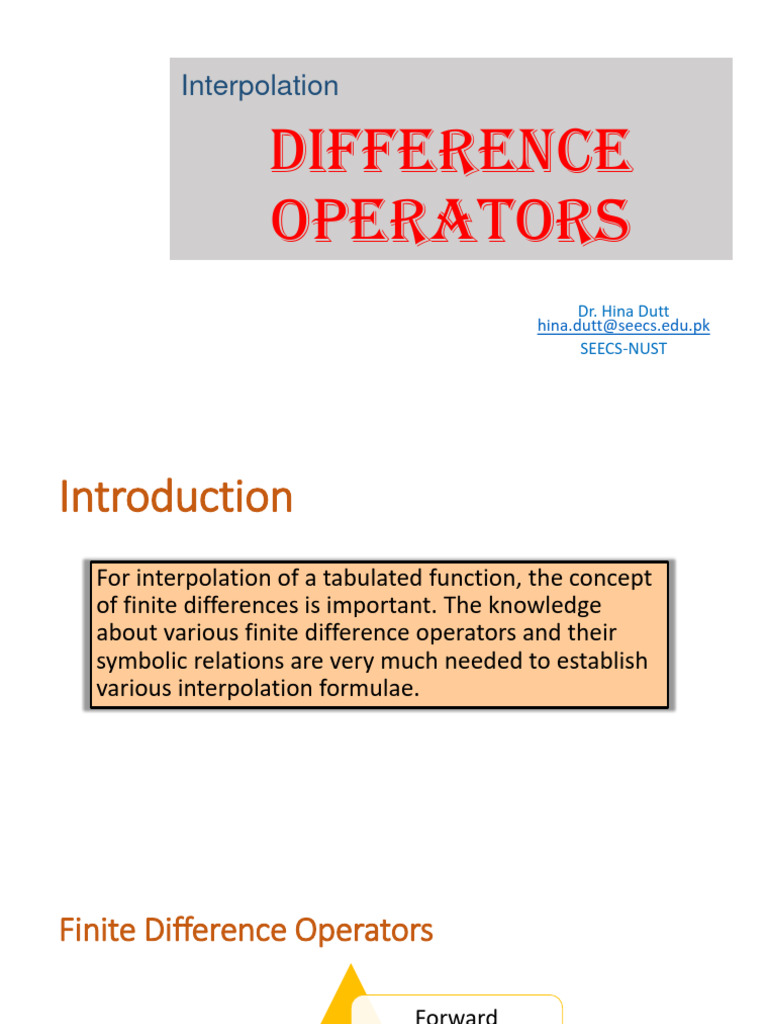 Difference Operators | PDF | Finite Difference | Function (Mathematics)