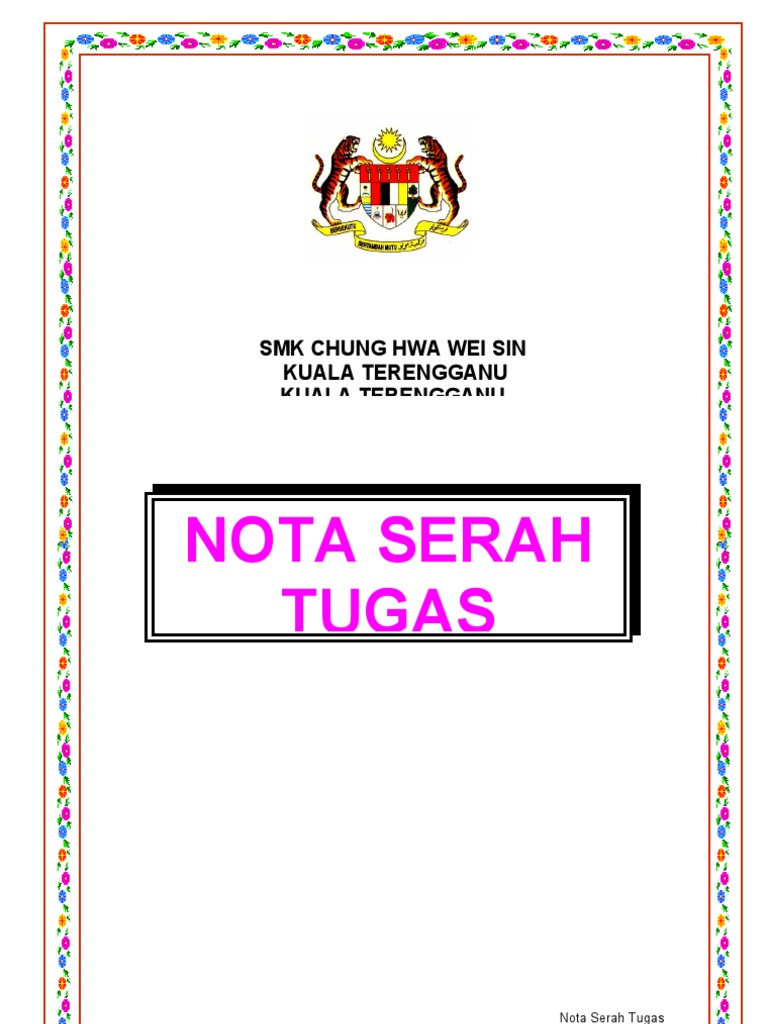 Surat Arahan Nota Serah Kerja