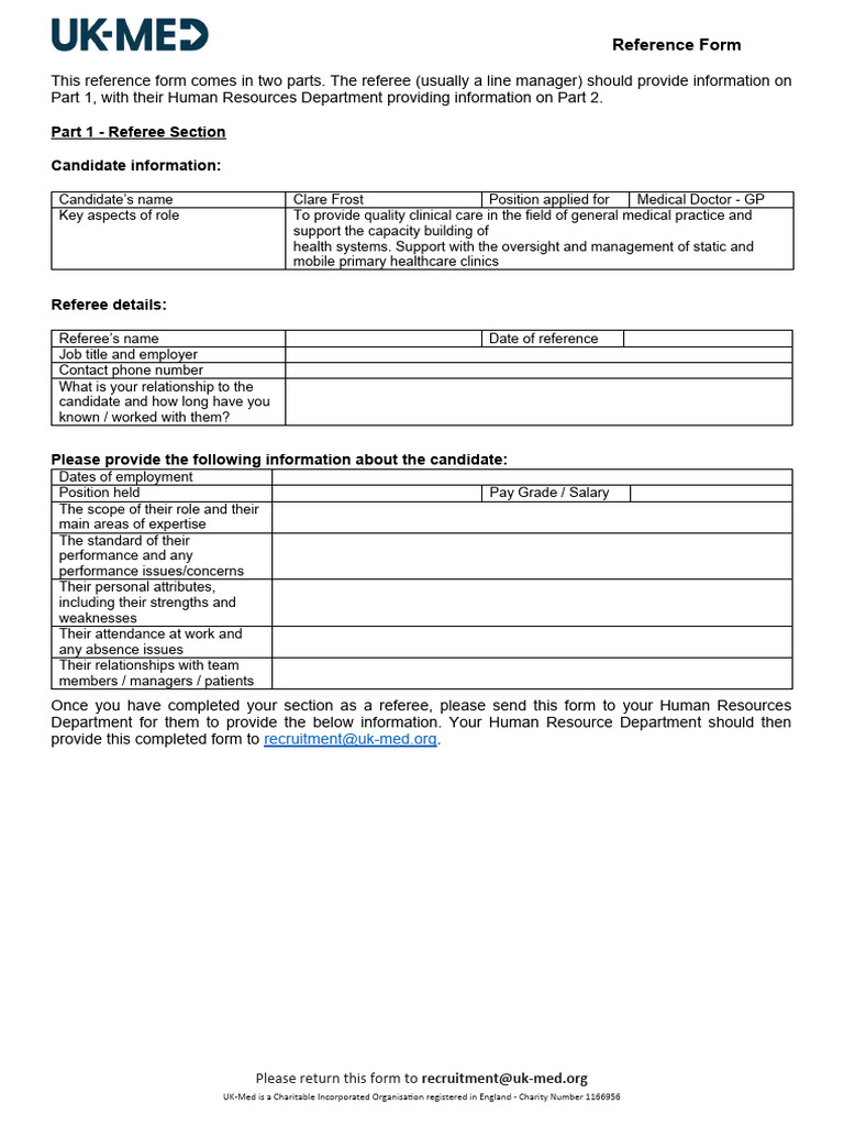 UK-Med Reference Request Form - MDS - GP | PDF | General Practitioner ...