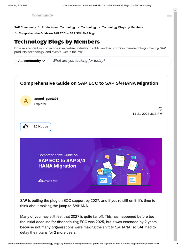 Comprehensive Guide On SAP ECC To SAP S - 4HANA Migr... - SAP Community ...