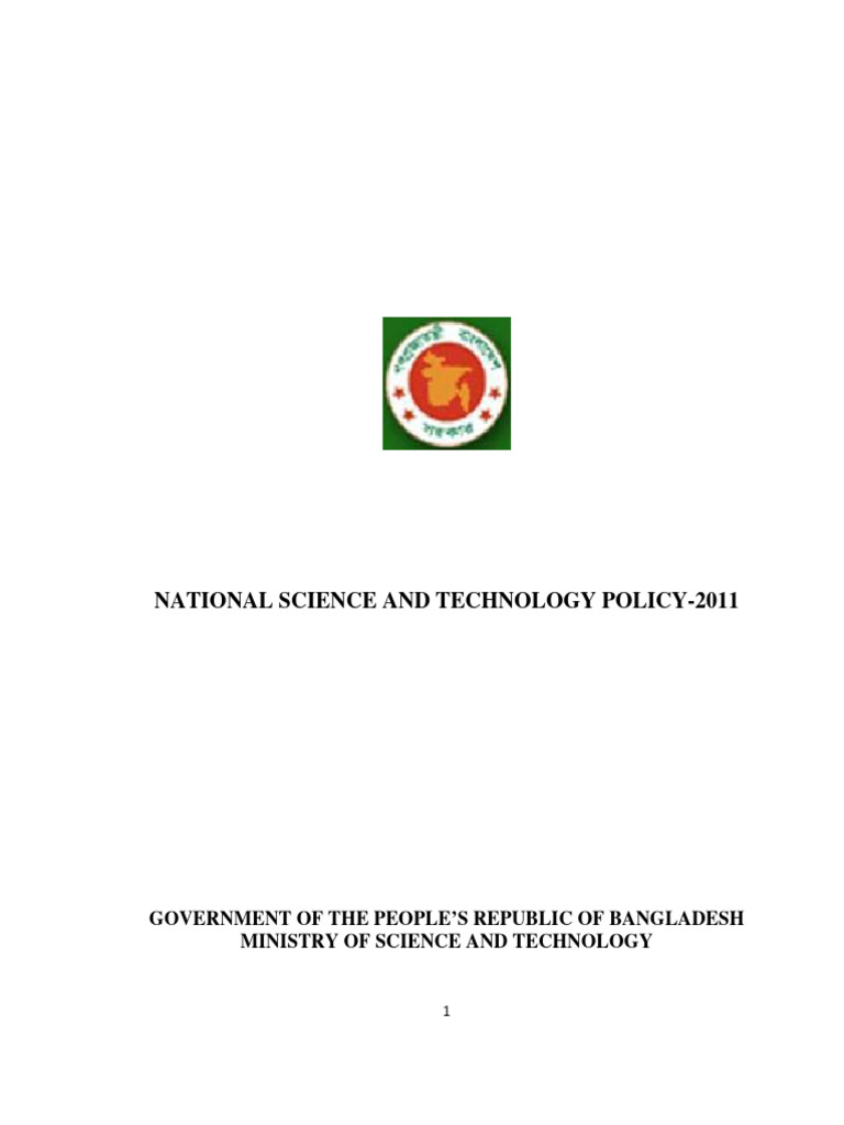 Bangladesh National Science Policy 2011 | PDF | Science | Infrastructure