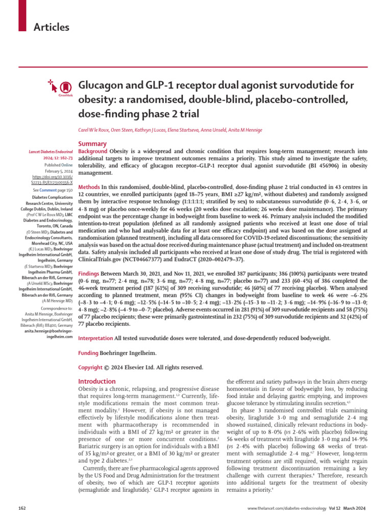 Gallery Detail: Survodutide For Obesity Phase 2 Trial Results Pdf