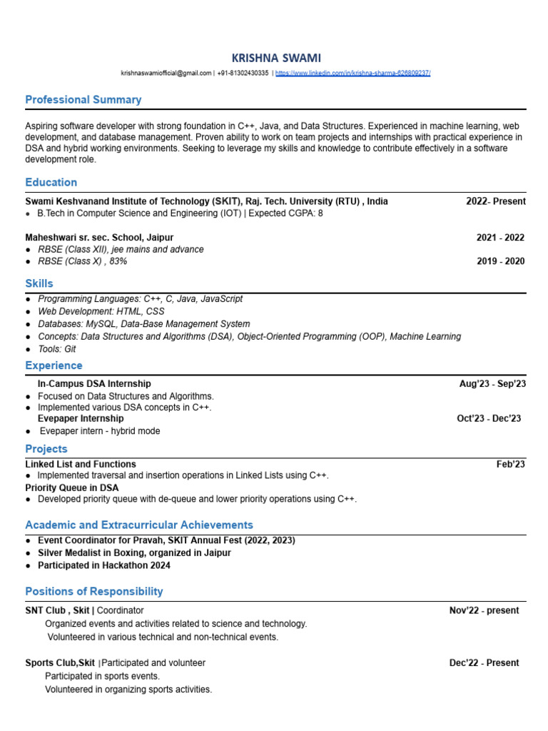 Aspiring Software Developer Profile | PDF | C++ | Computer Programming