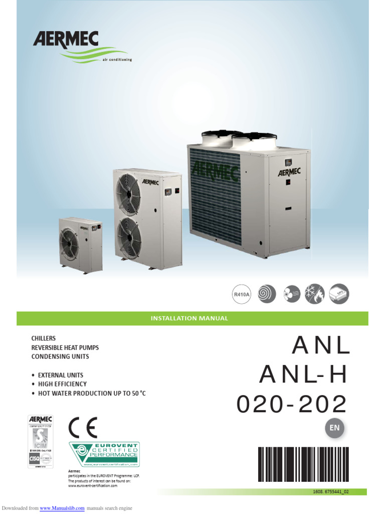 Aermec ANL Installation Manual | PDF | Electrical Wiring | Power Supply