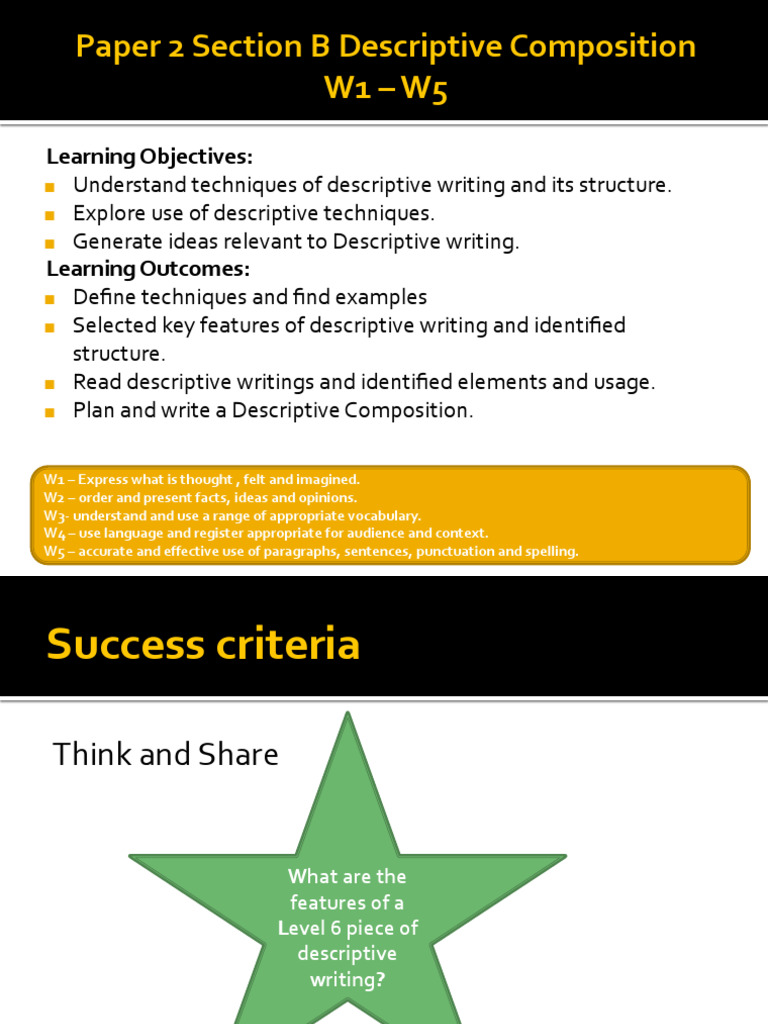 Descriptive Writing | PDF | Verb | Adjective