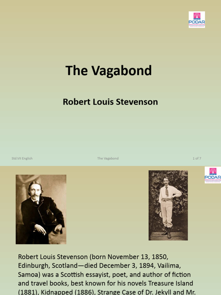 The Vagabond Class 7 Overview PDF Robert Louis Stevenson