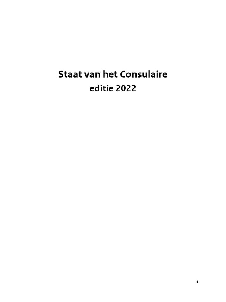 Bijlage Inzake de Staat Van Het Consulaire Vijfde Editie 2022 | PDF