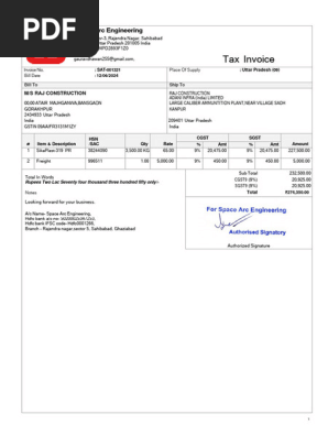 Raj Construction Kanpur Invoice-1