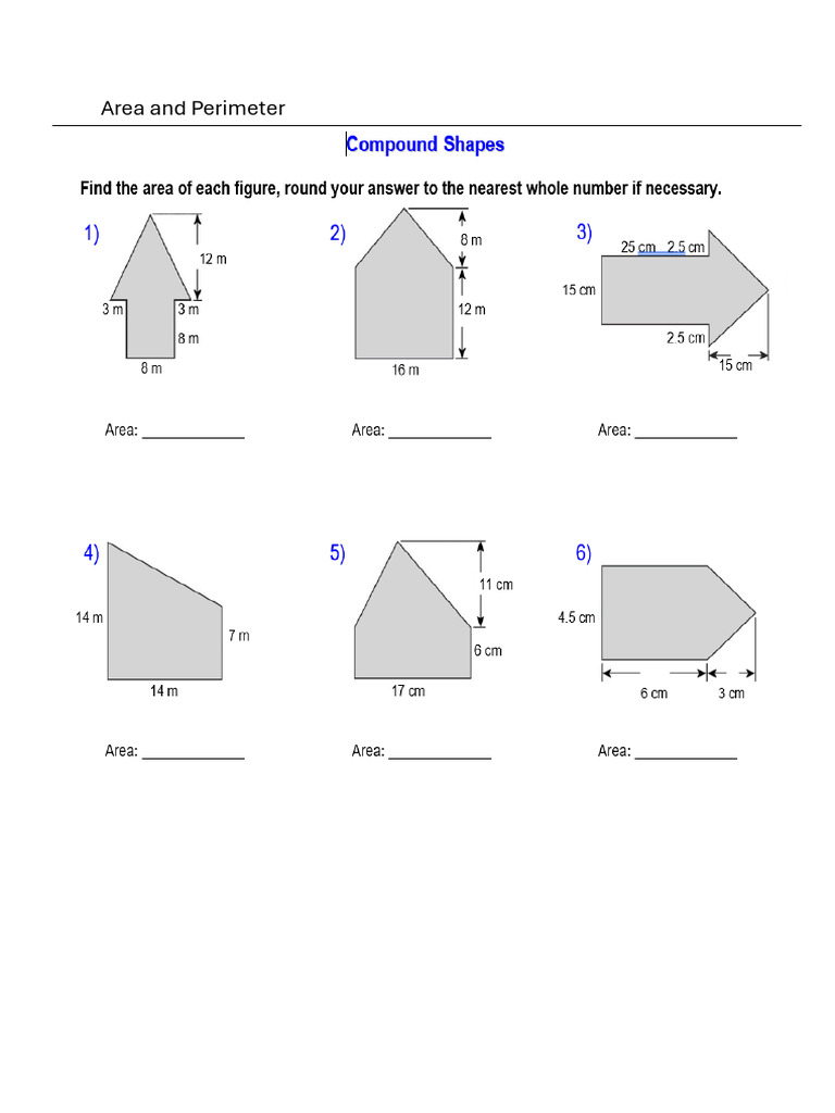 Area and Perimeter - Shapes | PDF