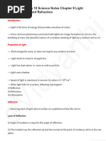 Class 10 Light Reflection & Refraction Notes | PDF