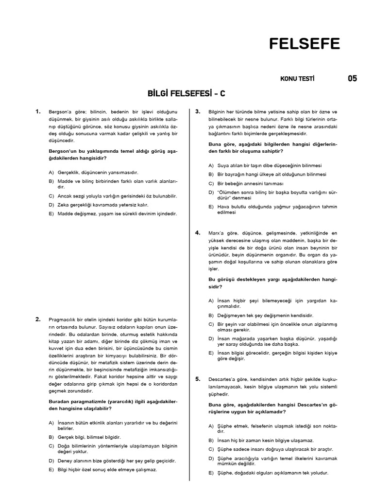05 Bilgi Felsefesi | PDF