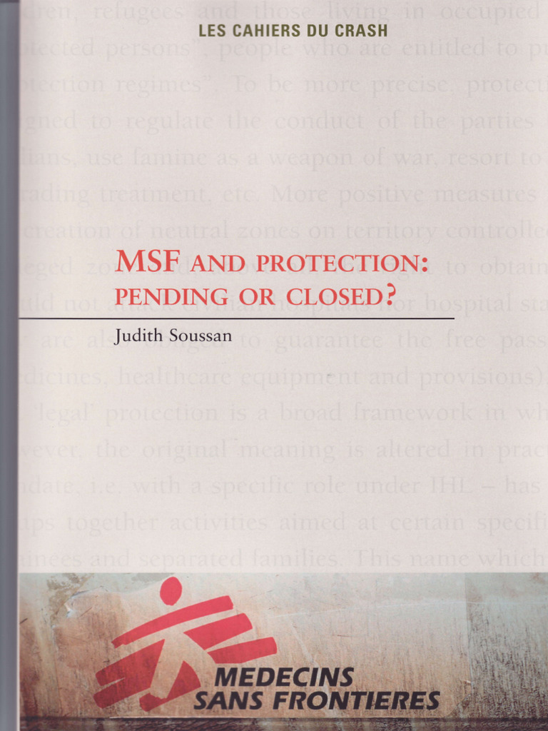 MSF and Civilian Protection Analysis | PDF | Médecins Sans Frontières ...