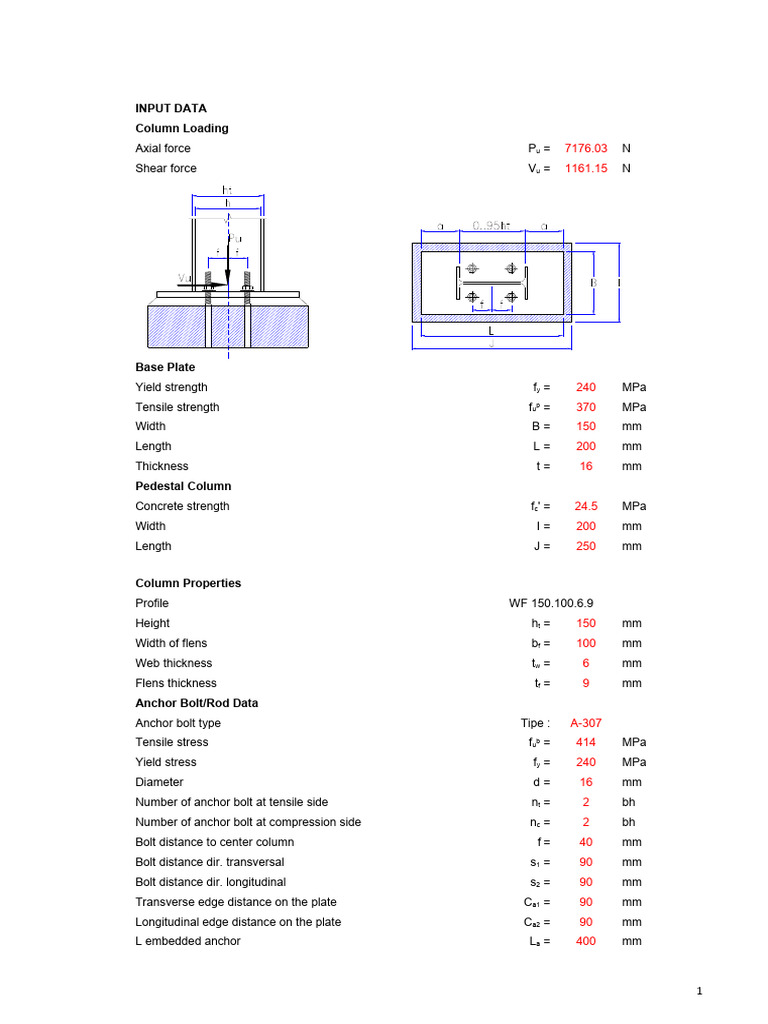 Base Plate - Pinned - OK | PDF | Strength Of Materials | Screw