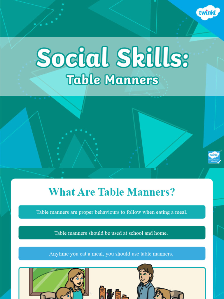 T S 4459 Social Skills Table Manners Powerpoint Ver 1 | PDF | Eating ...